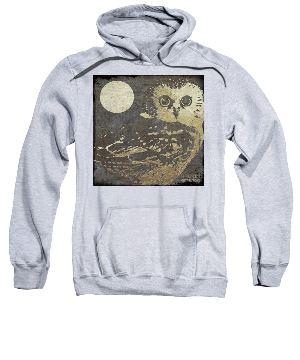 Owl Sweatshirt featuring the painting Golden Owl by Mindy Sommers