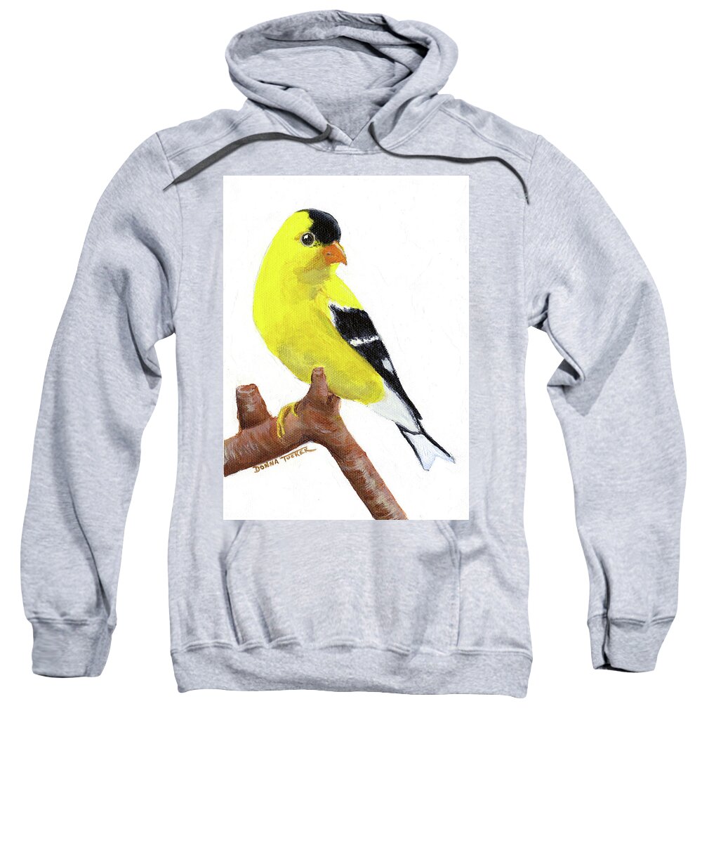 Bird Sweatshirt featuring the painting Goldfinch by Donna Tucker