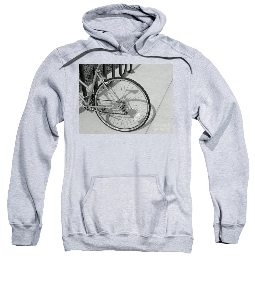 Bicycle Sweatshirt featuring the photograph Gone to Class - bw by Ann Horn