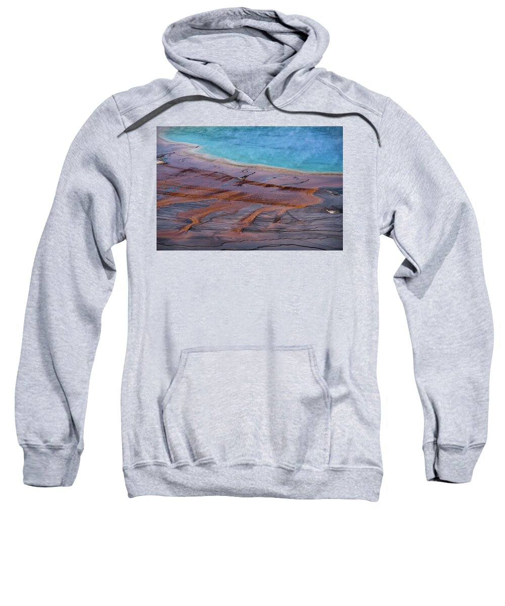 Grand Prismatic Spring Sweatshirt featuring the photograph Grand Prismatic Spring Detail by Jennifer Ancker