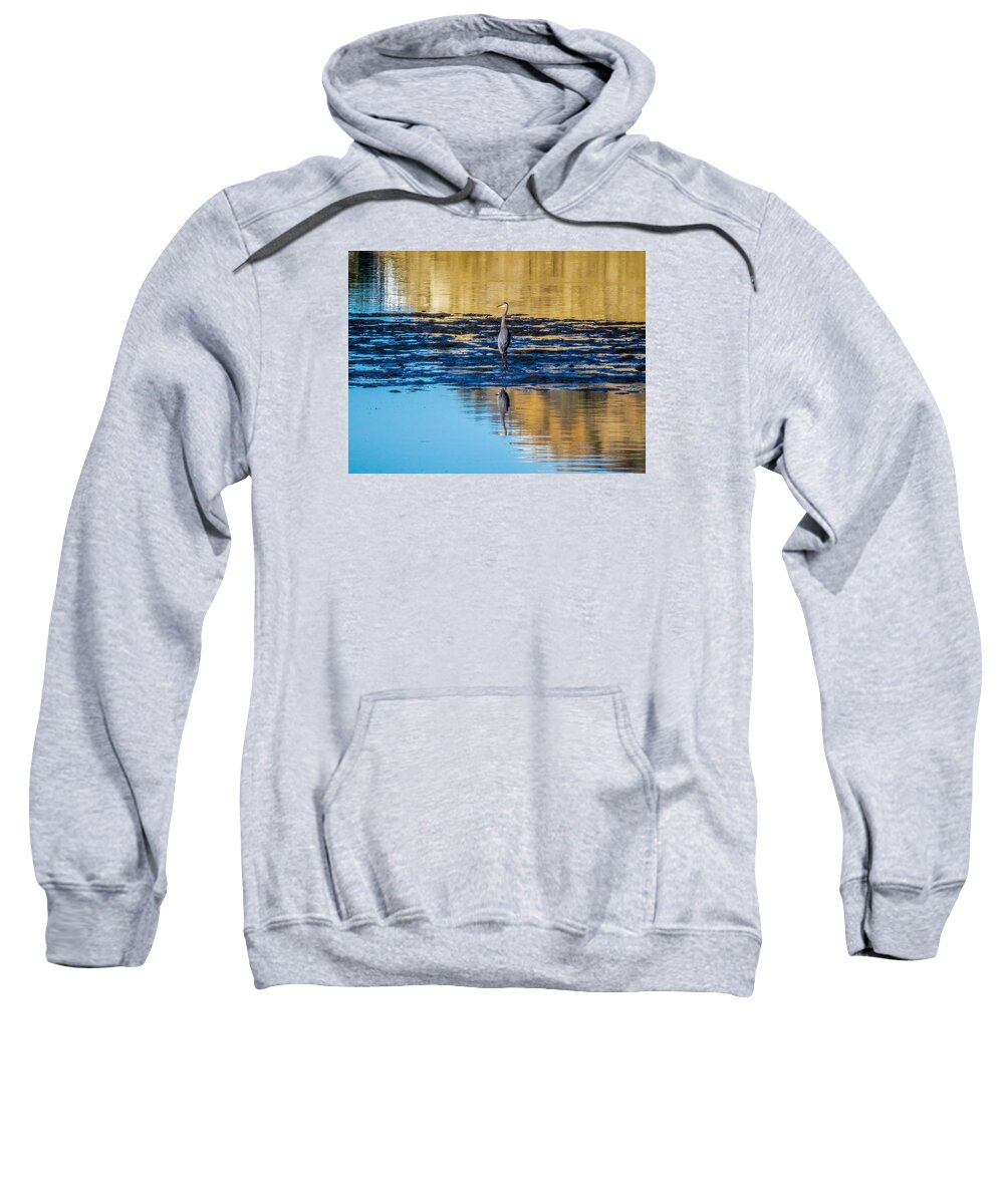 Great Blue Heron Sweatshirt featuring the photograph Great Blue Heron by Pamela Newcomb