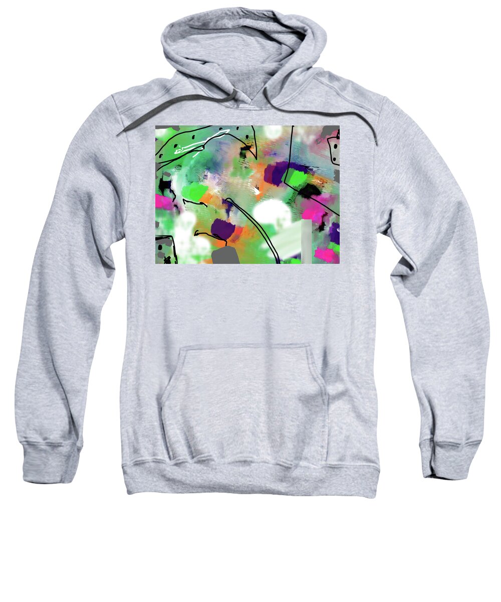 #abstract Sweatshirt featuring the digital art Green Day by Ann Tracy
