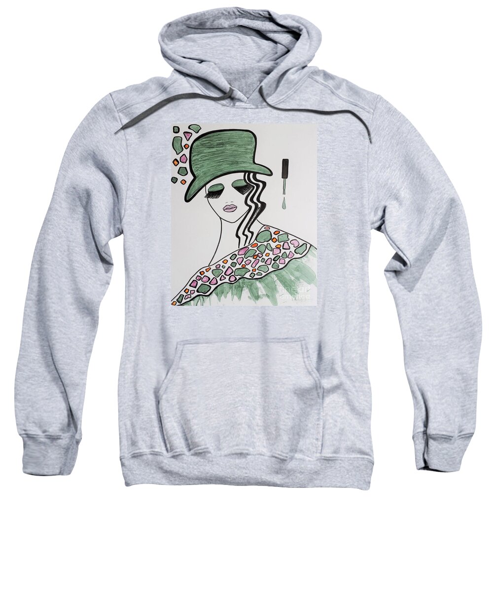 Hat Sweatshirt featuring the photograph Green Hat by Jasna Gopic