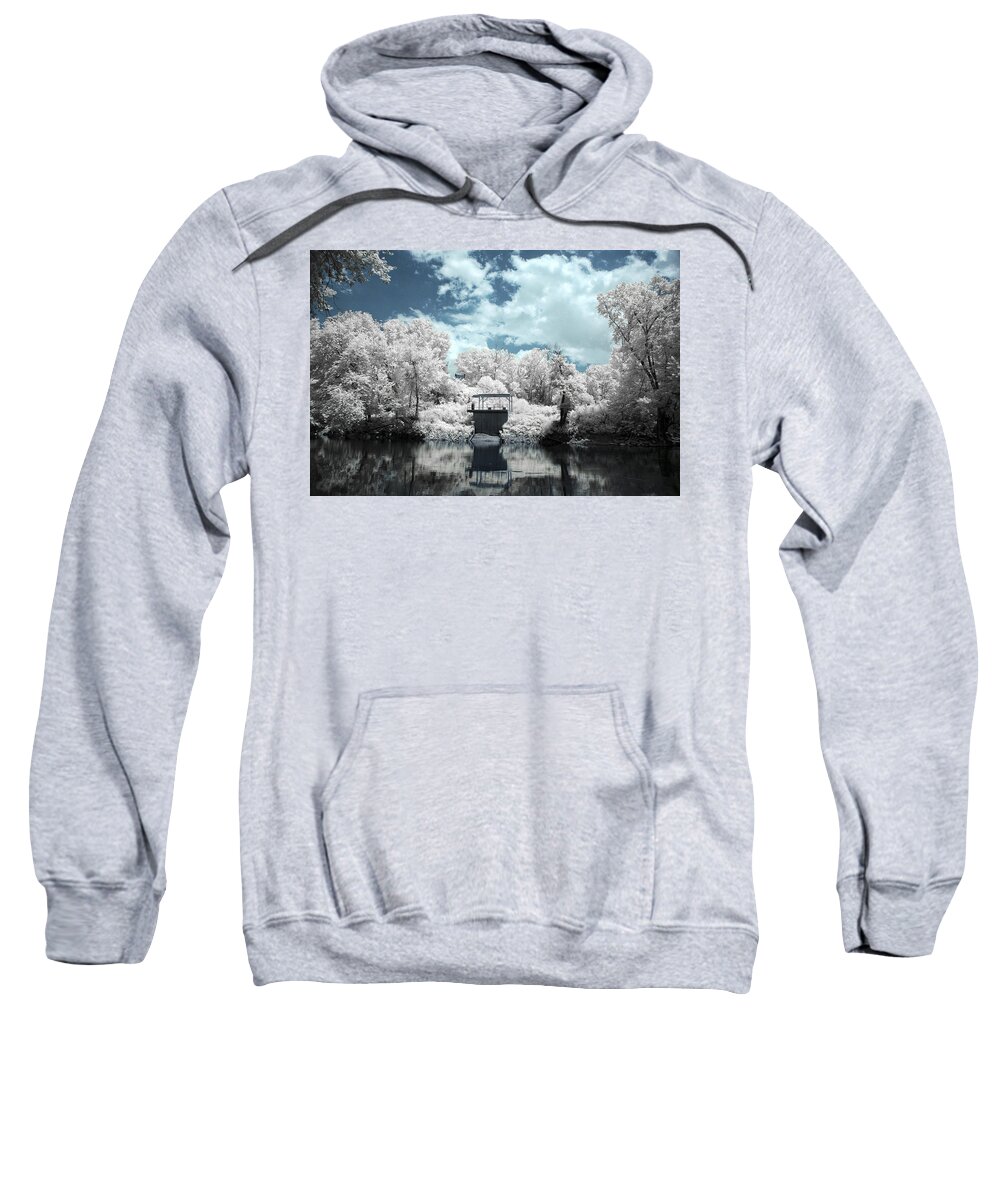 Green Sweatshirt featuring the photograph Green River IR by Amber Flowers