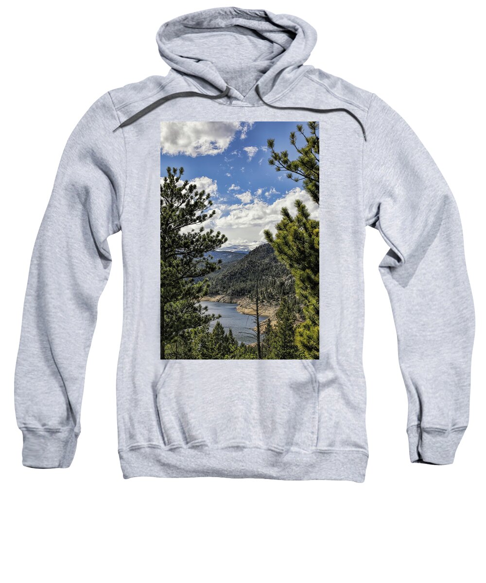 Gross Reservoir Sweatshirt featuring the photograph Gross Reservoir Overlook by Lorraine Baum