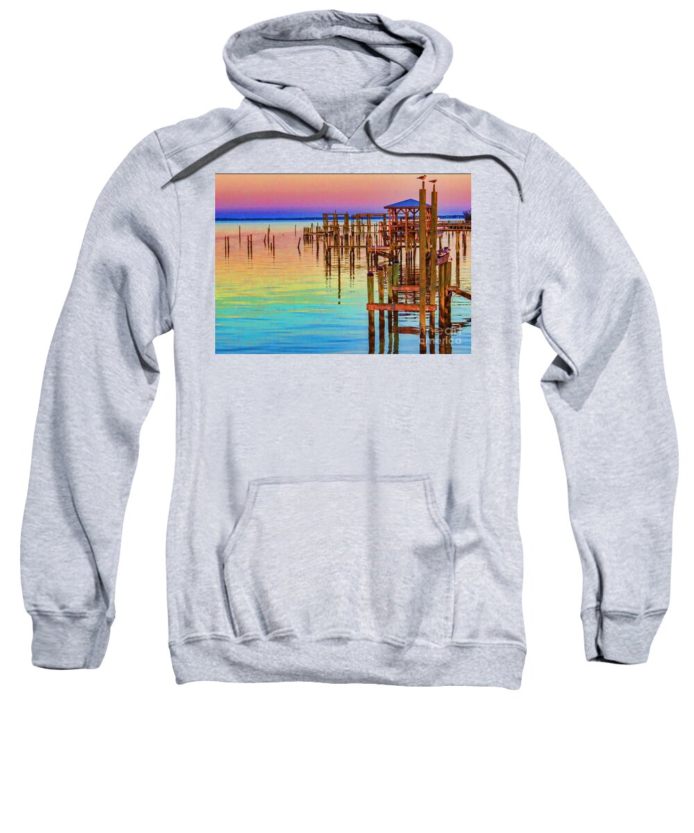 Guarding Sweatshirt featuring the photograph Guarding the Dock by Roberta Byram