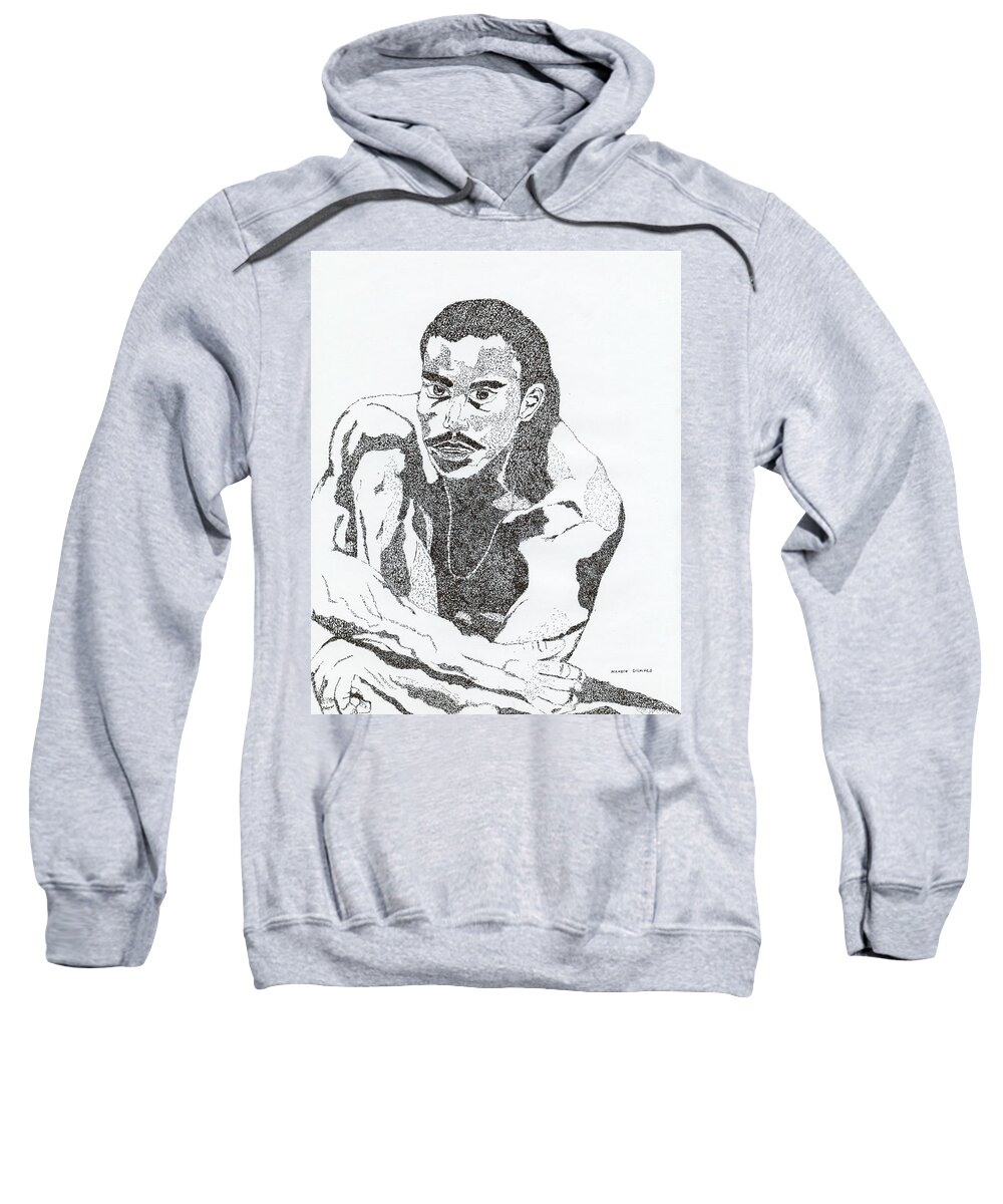 Drawings Sweatshirt featuring the drawing Guy by Michelle Gilmore