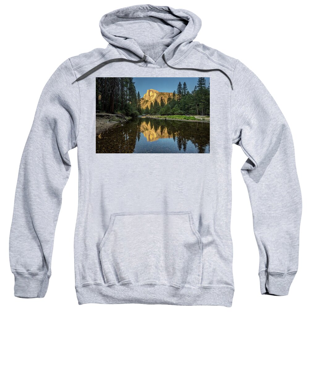 California Sweatshirt featuring the photograph Half Dome from the Merced by Peter Tellone