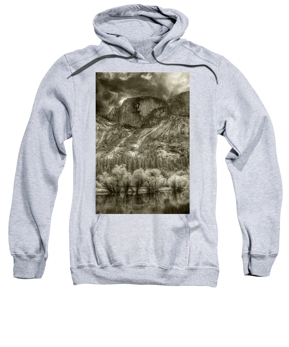  Sweatshirt featuring the photograph Half Dome over Mirror Lake by Michael Kirk