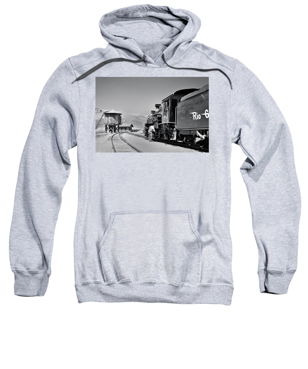 Trains Sweatshirt featuring the photograph Half Way by Ron Cline