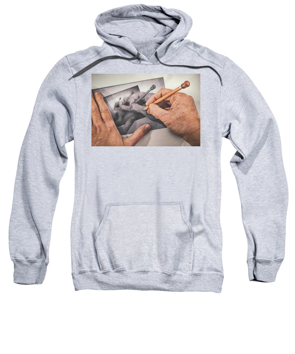 Scott Norris Photography Sweatshirt featuring the photograph Hands Drawing Hands by Scott Norris