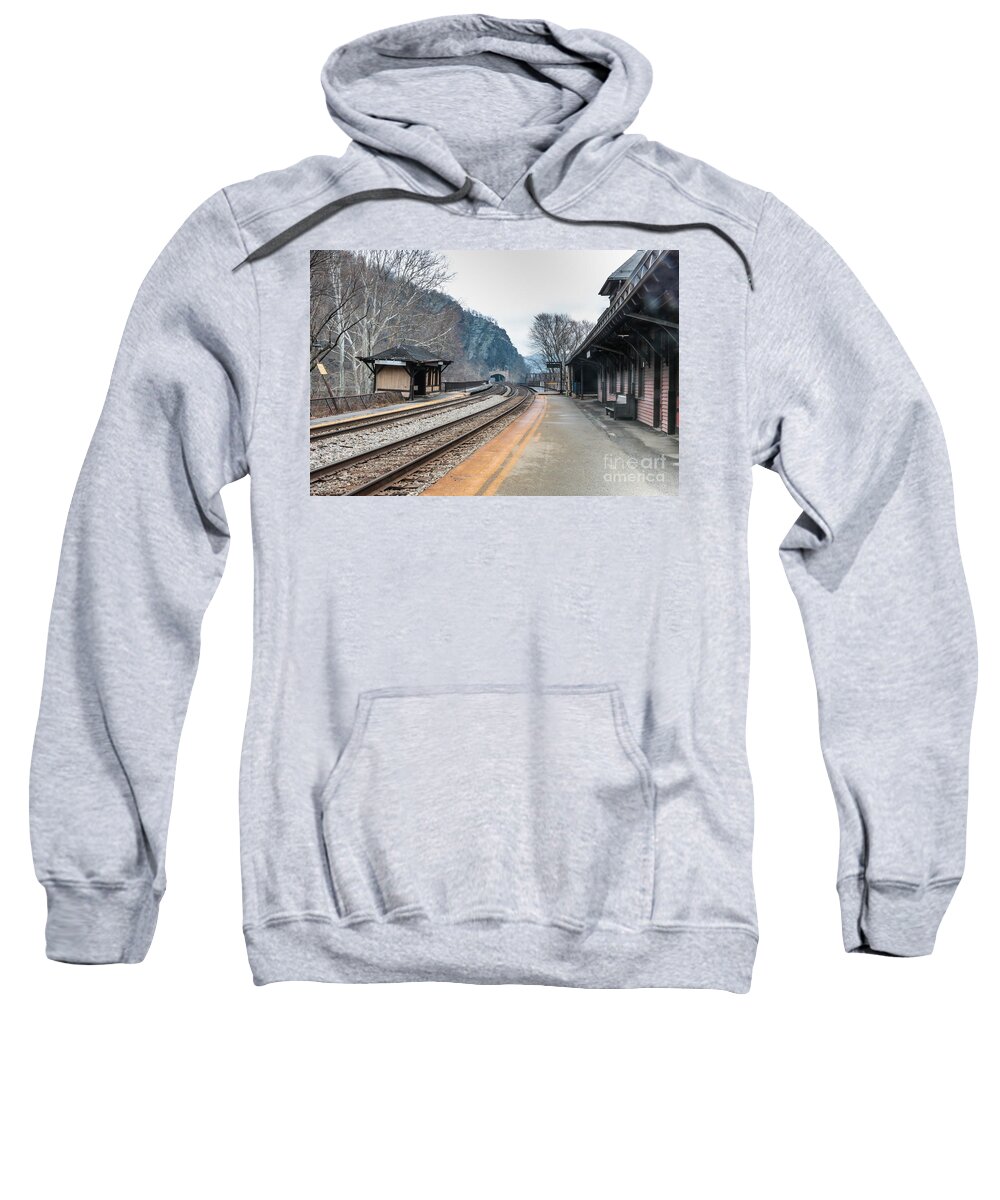 Csx Sweatshirt featuring the photograph Harpers Ferry Train Station by Thomas Marchessault