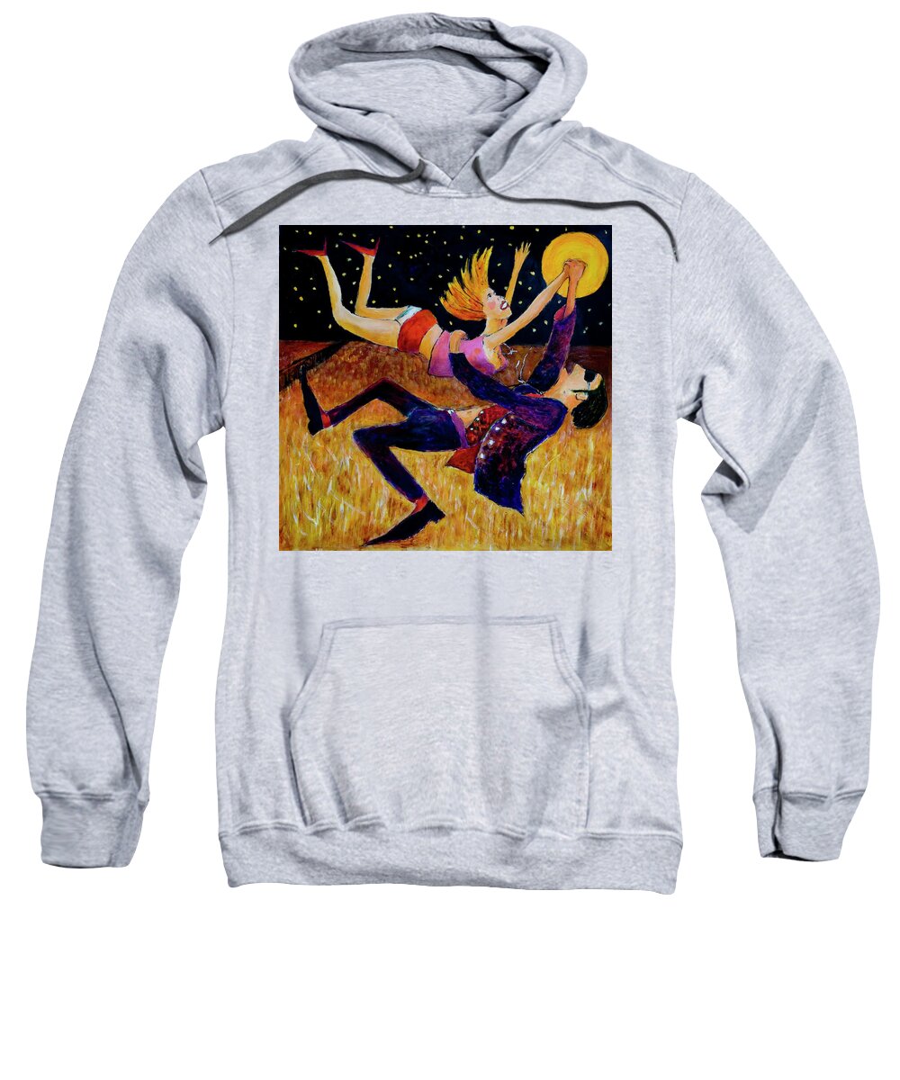 Art Sweatshirt featuring the painting Harvest Moon Jive by Jeremy Holton