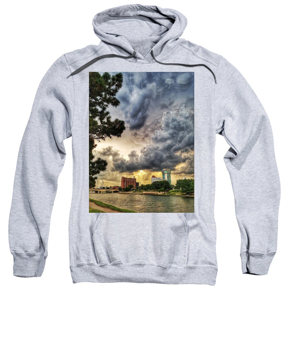 Hdr Sweatshirt featuring the photograph HDR ict Thunder by Brian Duram