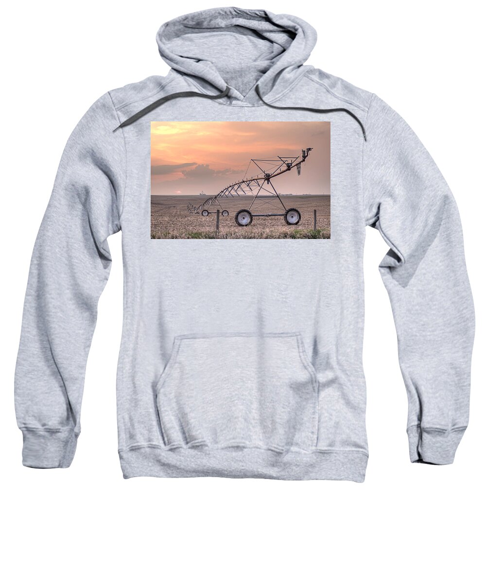 Prairie Sunset Sweatshirt featuring the photograph HDR Sunset with Pivot by Art Whitton