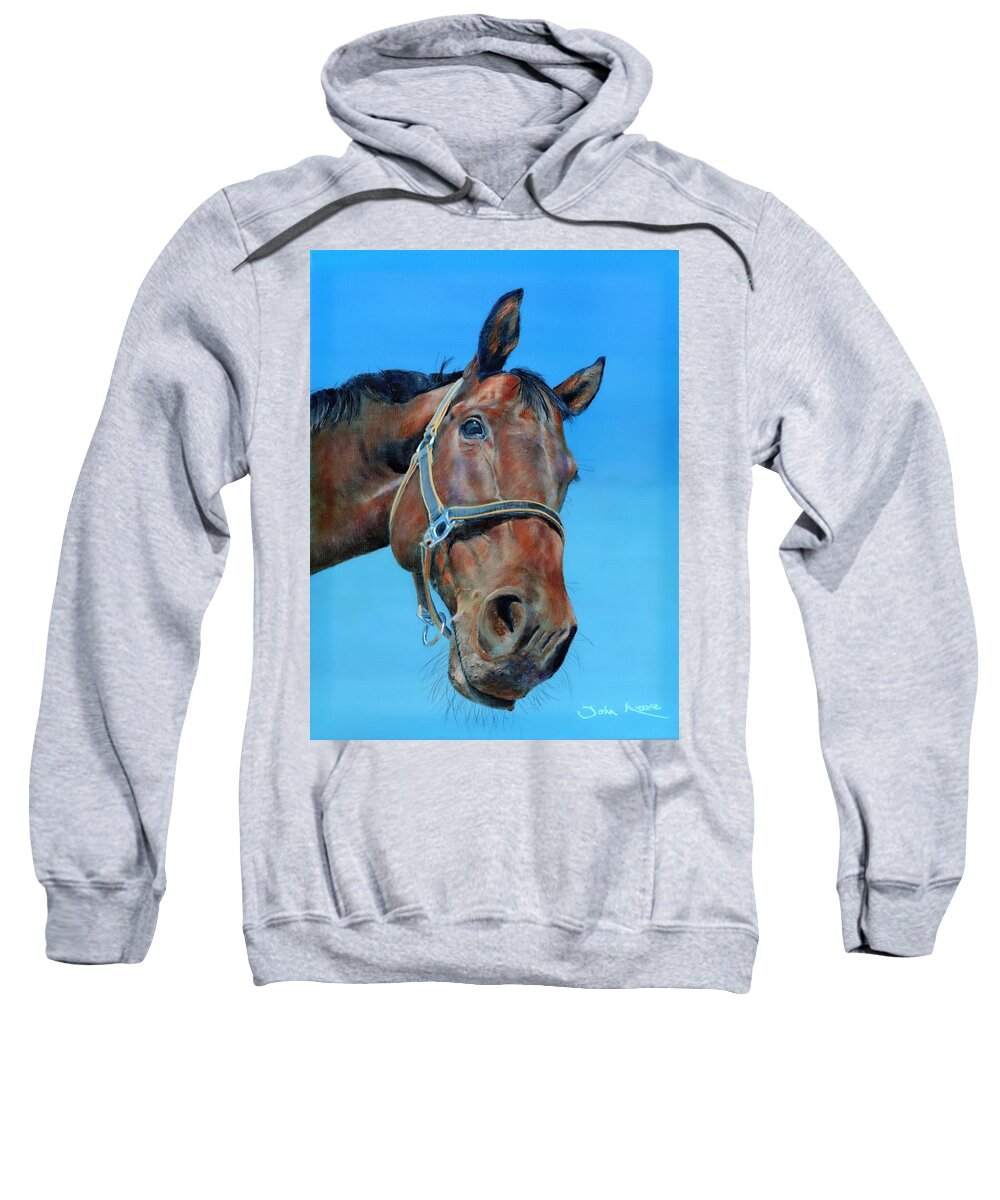 Horse Sweatshirt featuring the painting Henry by John Neeve