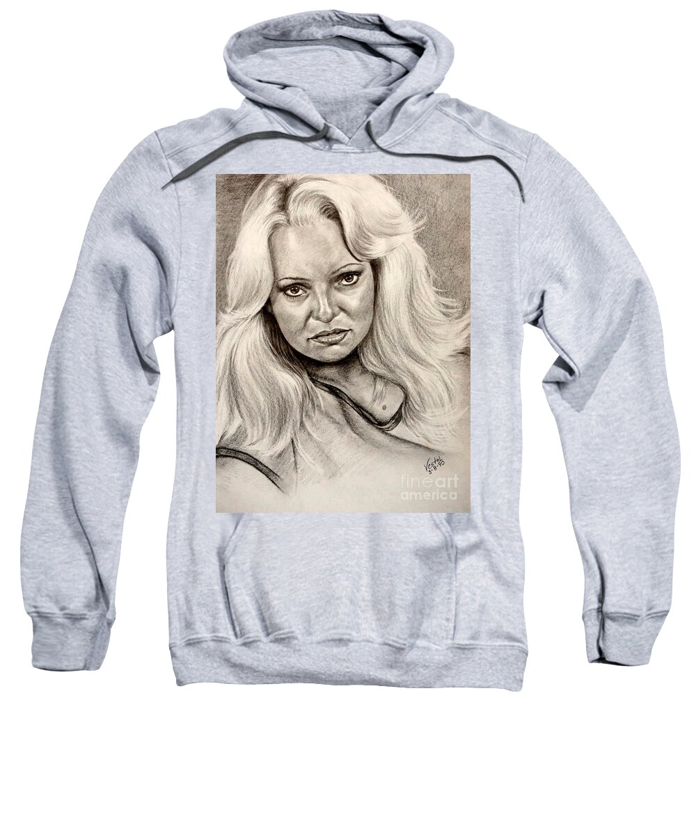 Girl Sweatshirt featuring the drawing Her Mood by Georgia Doyle