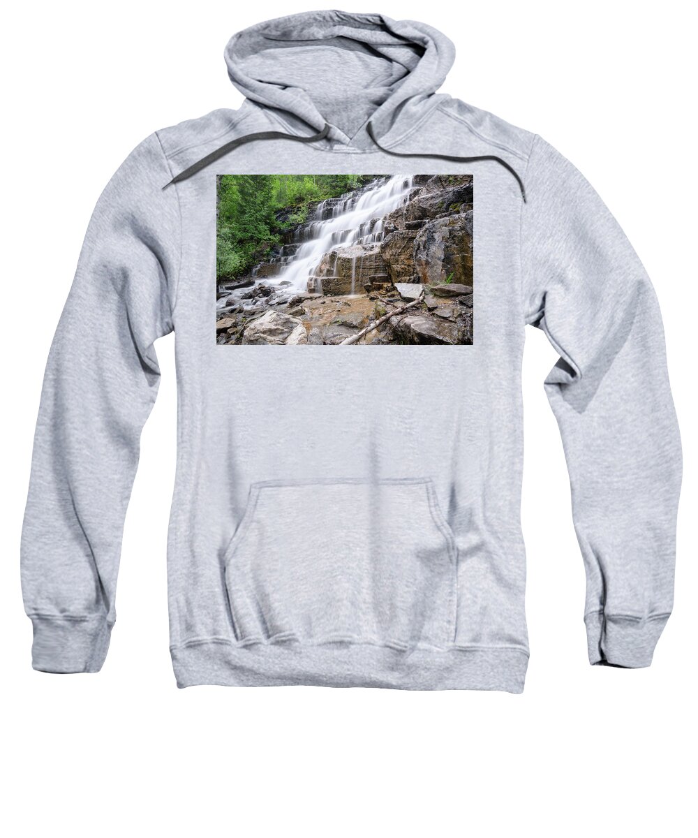 Glacier Sweatshirt featuring the photograph Hidden Waterfalls by Margaret Pitcher