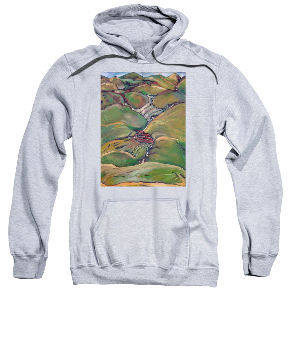  Sweatshirt featuring the painting Hills of Clare Island by Kathleen Barnes
