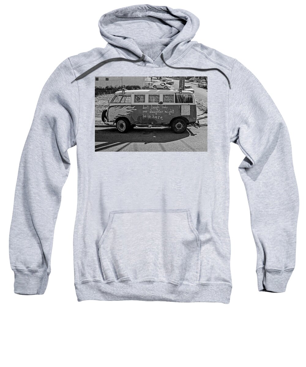 Black And White Sweatshirt featuring the photograph Hippie Van, San Francisco 1970's by Frank DiMarco