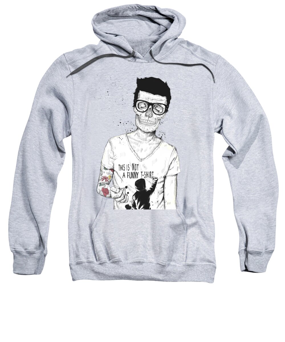 Skull Sweatshirt featuring the drawing Hipsters Not Dead by Balazs Solti