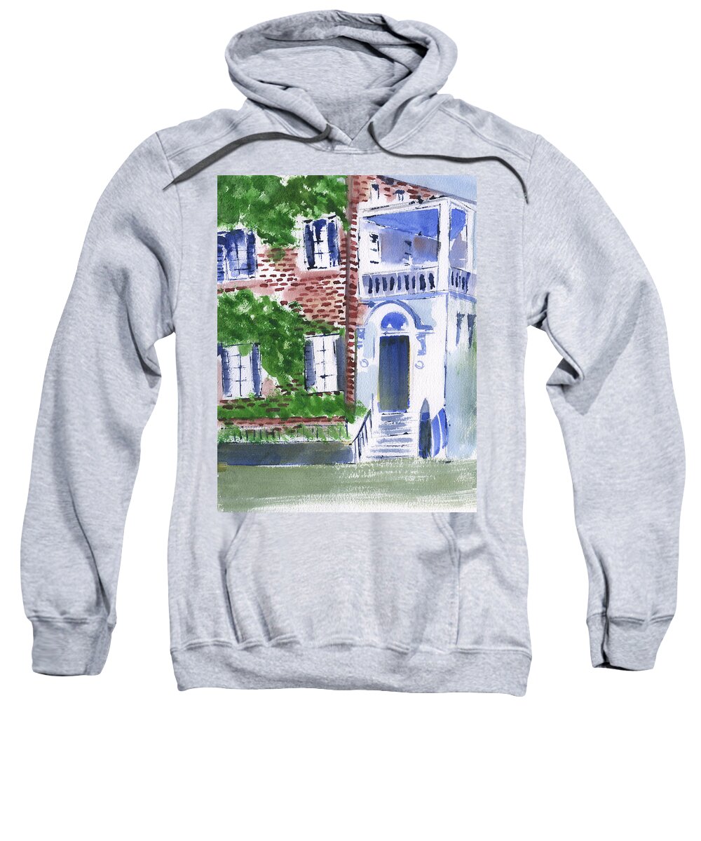 Home In Charleston Sweatshirt featuring the painting Home In Charleston by Frank Bright