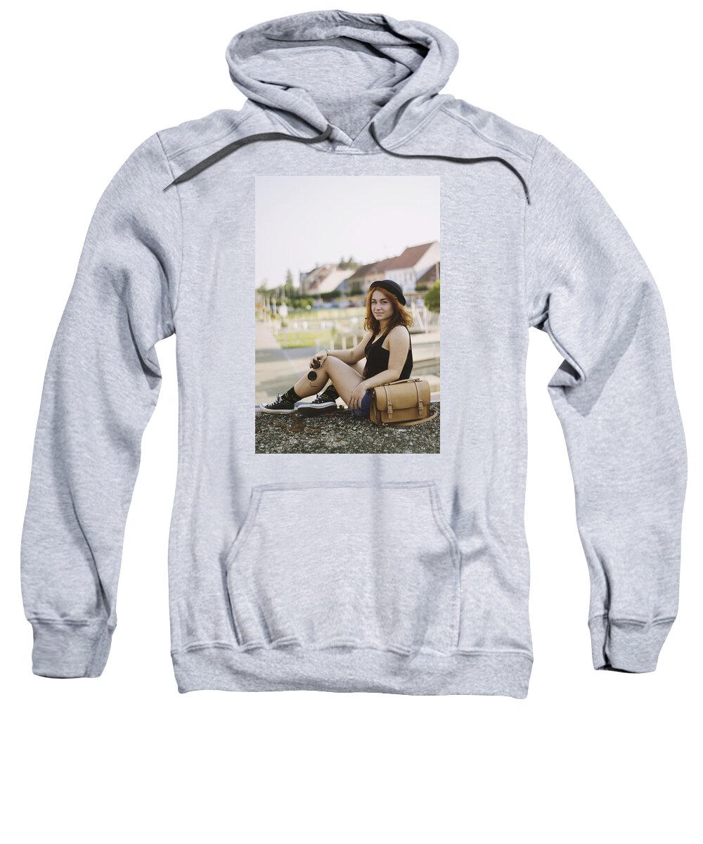 Girl Sweatshirt featuring the photograph Hot in the city by Irma Vargic