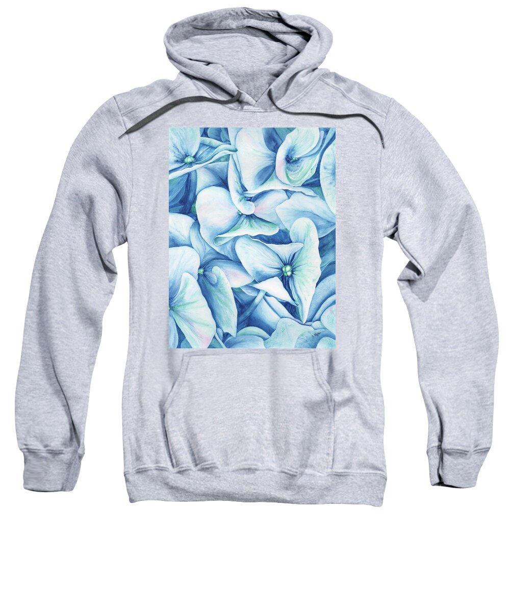 Floral Sweatshirt featuring the painting Hydrangea by Lori Taylor