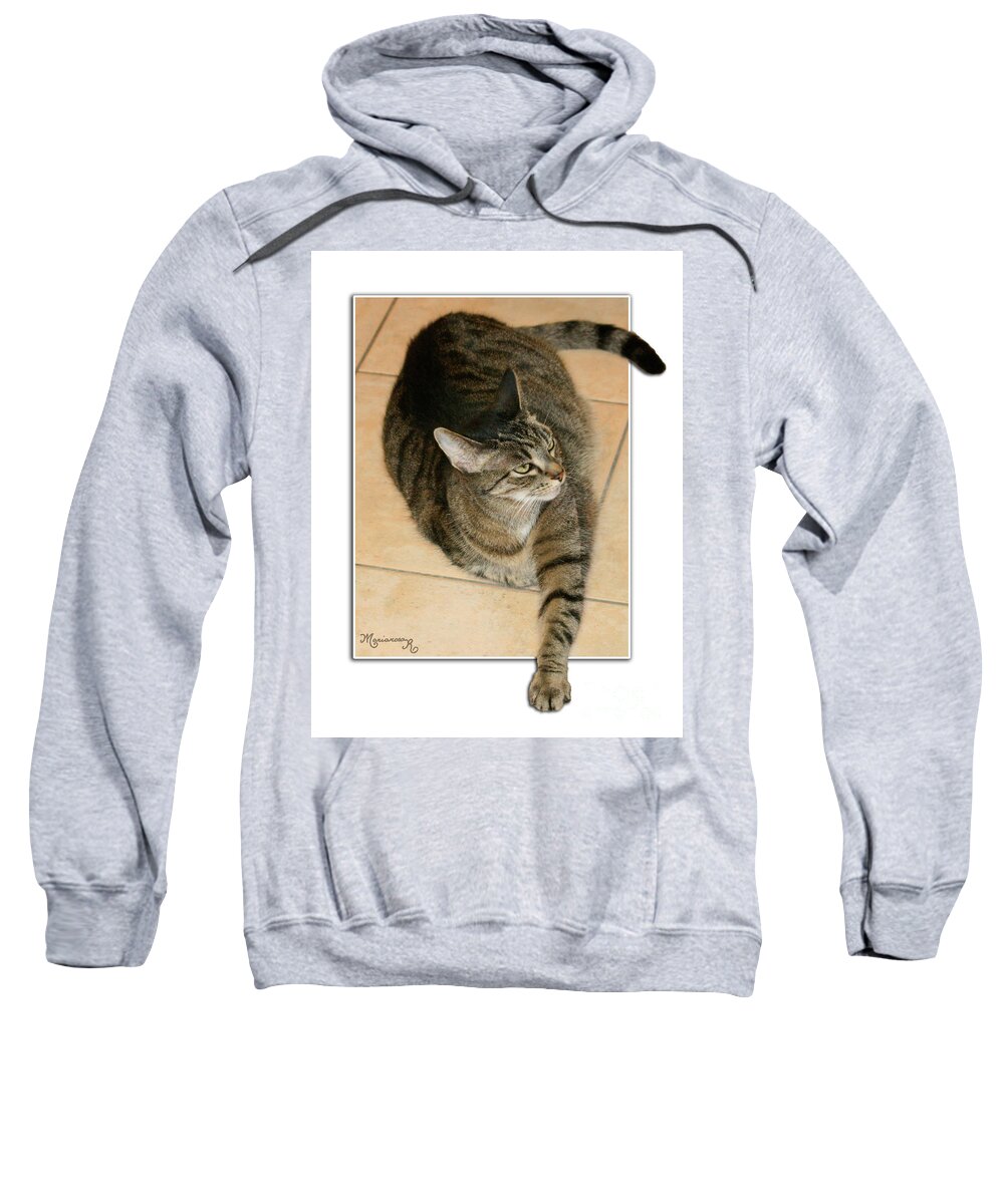 Fauna Cat Sweatshirt featuring the photograph I Was Here First, OK? by Mariarosa Rockefeller