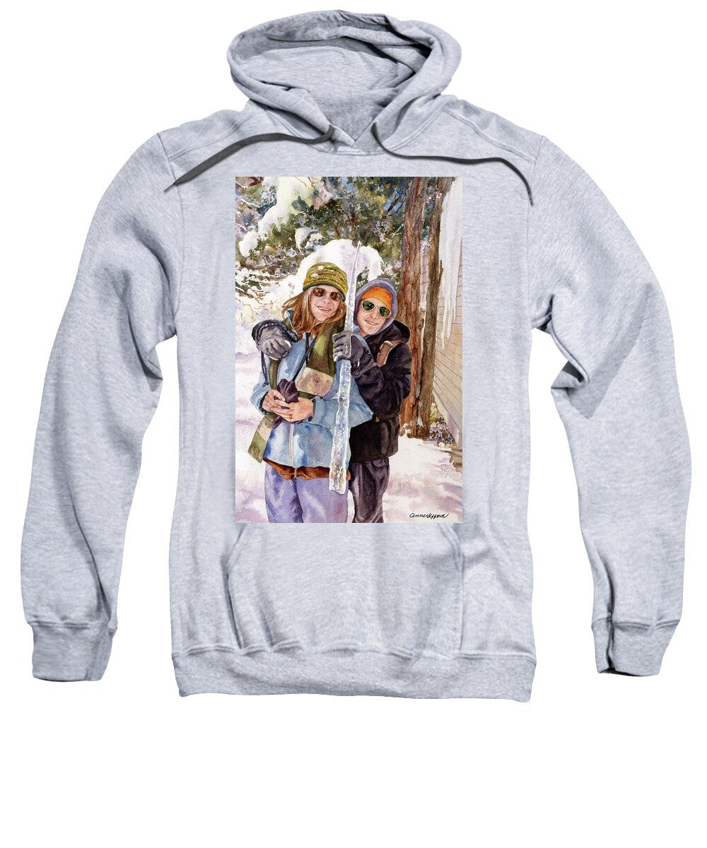 Icicle Painting Sweatshirt featuring the painting Icicle by Anne Gifford