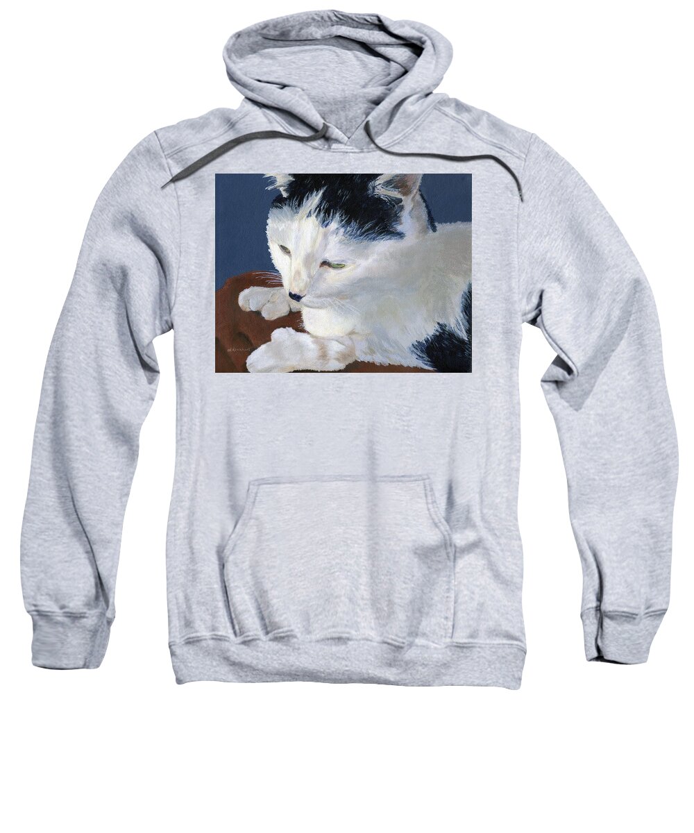 Cat Sweatshirt featuring the painting Iggy by Lynne Reichhart