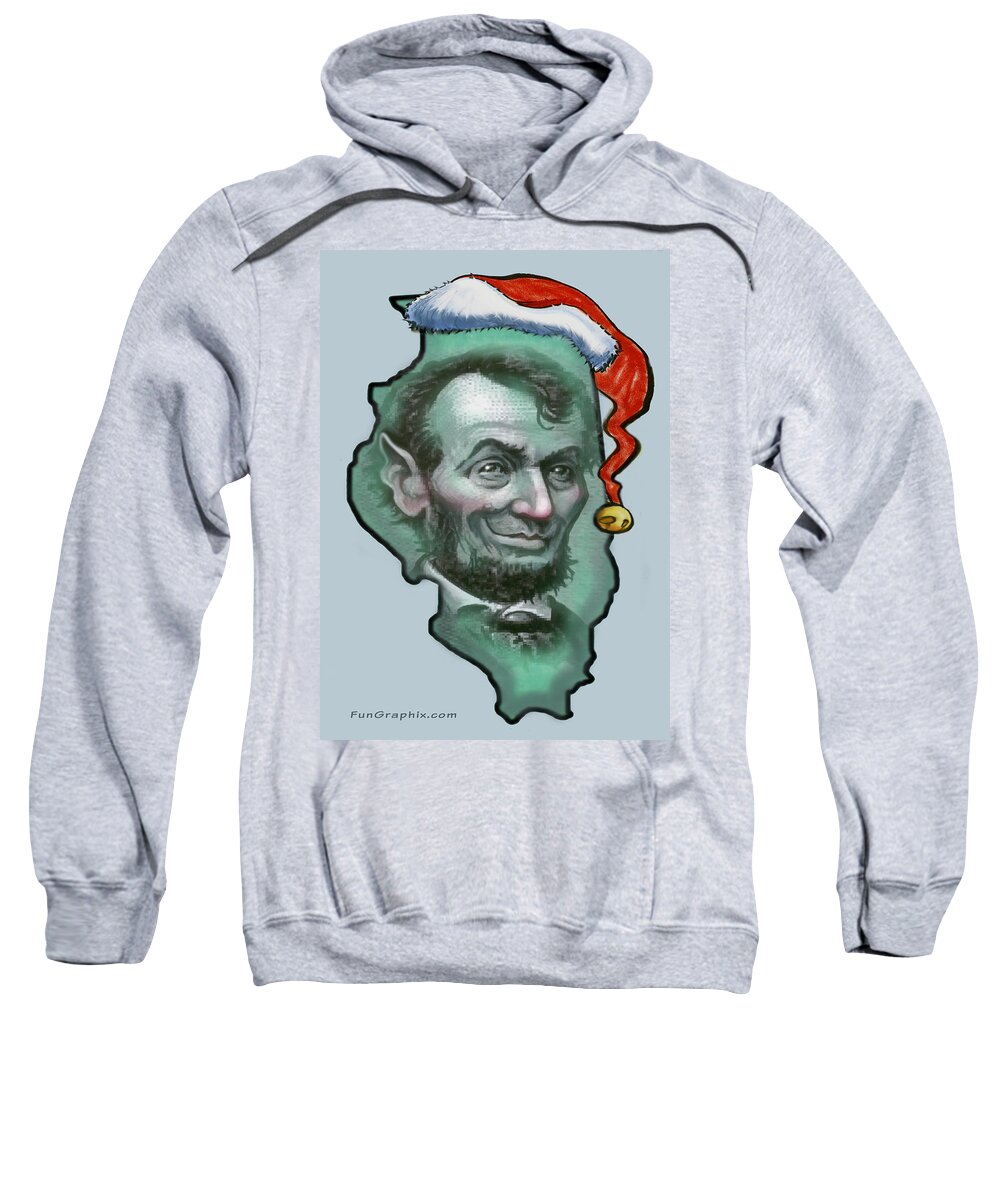Christmas Sweatshirt featuring the greeting card Illinois Christmas by Kevin Middleton