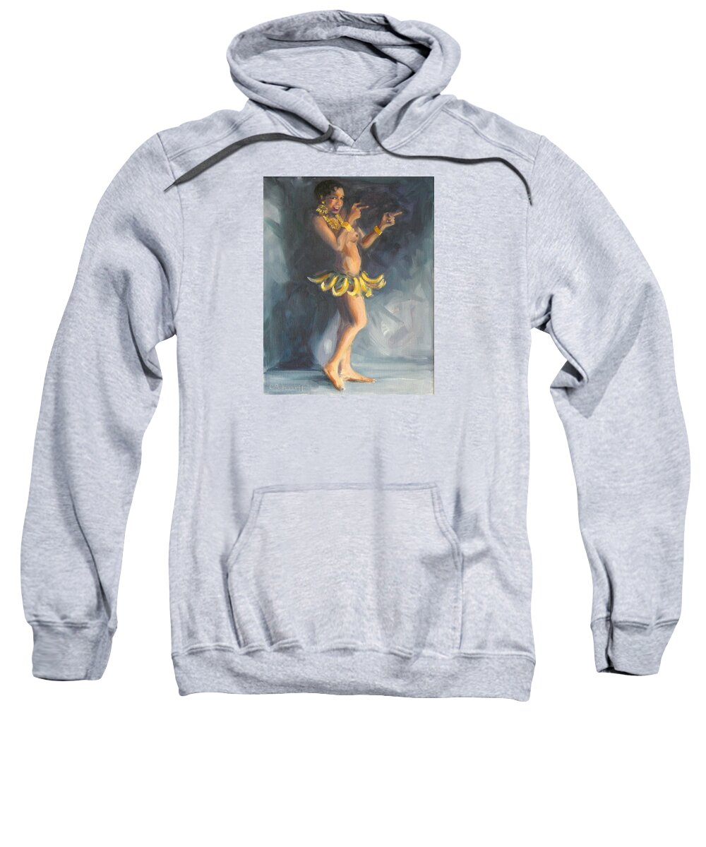 Vintage Sweatshirt featuring the painting Infamous Banana Skirt by Connie Schaertl