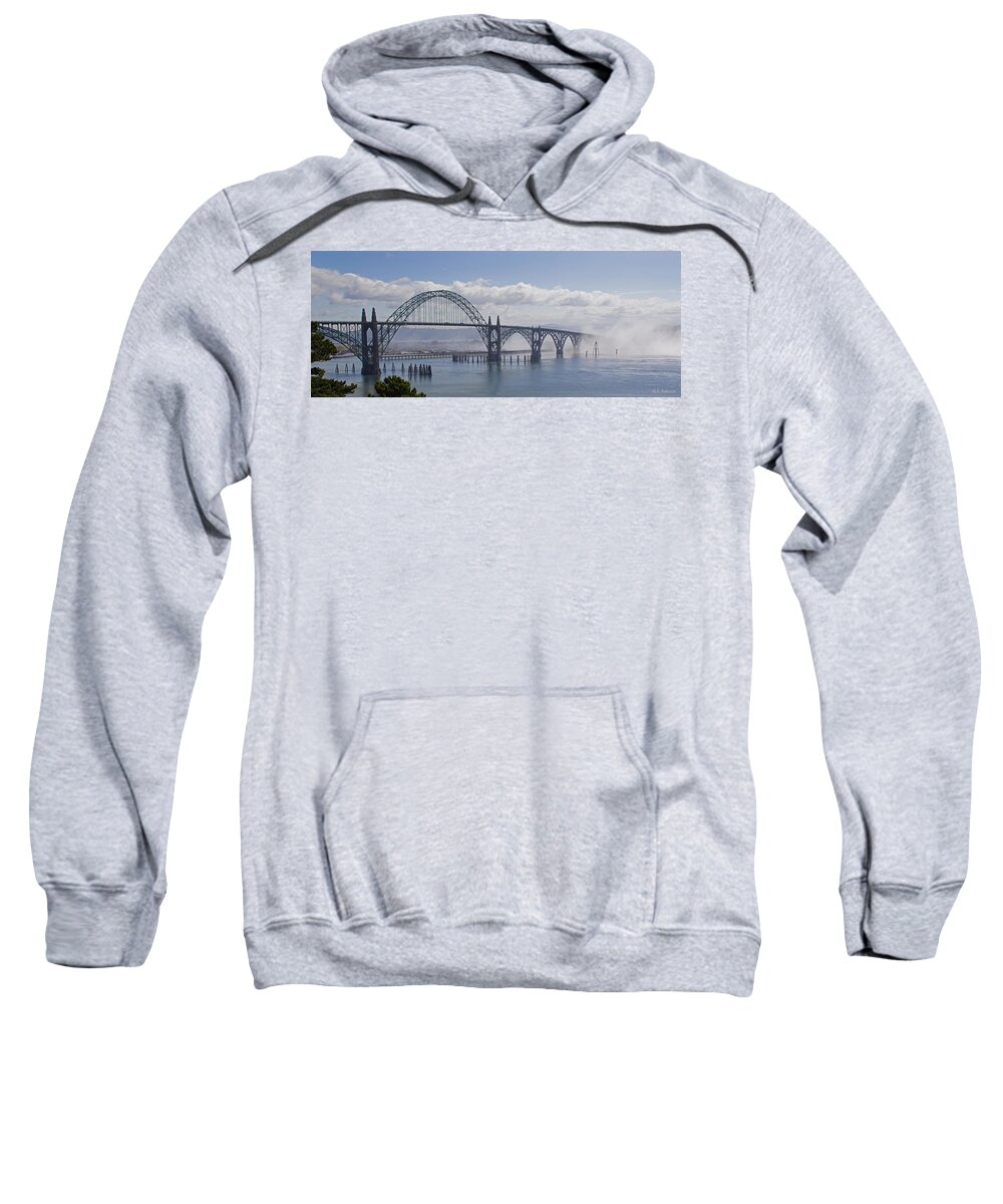 Oregon Sweatshirt featuring the photograph Into the Fog at Newport by Mick Anderson