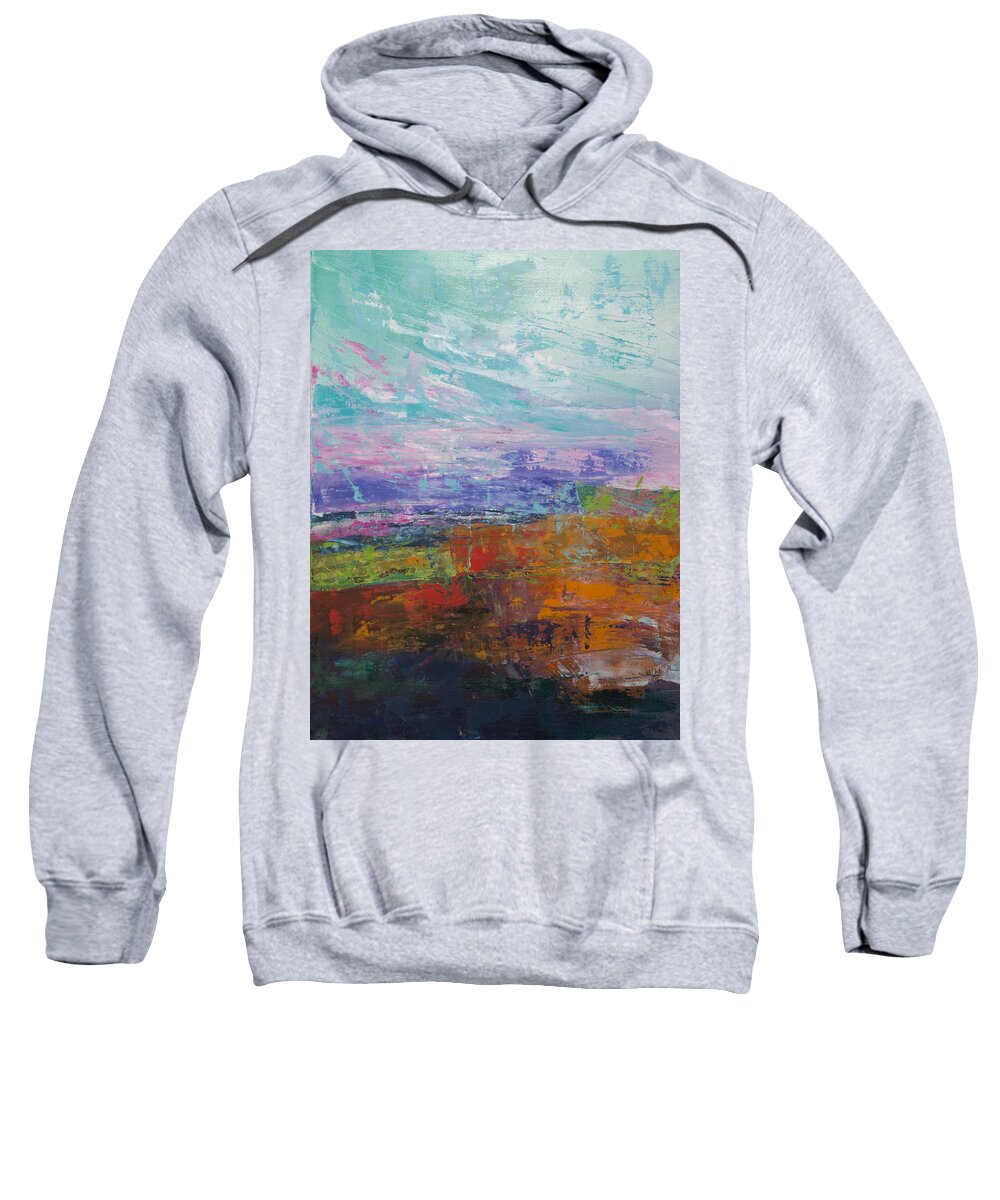 Landscape Sweatshirt featuring the painting It Rained That Day by Linda Bailey