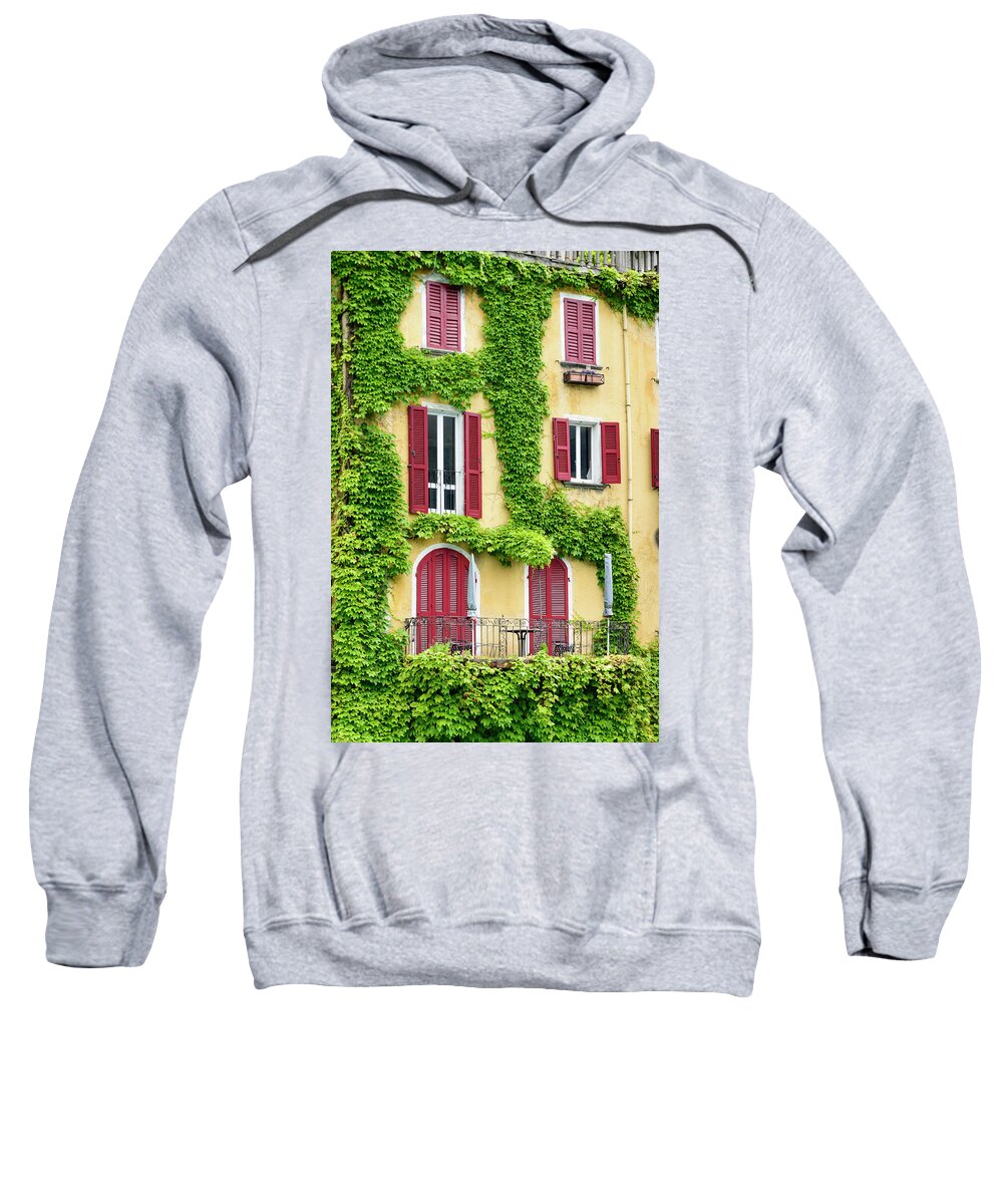 Architecture Sweatshirt featuring the photograph Ivy on Yellow Wall by Oscar Gutierrez