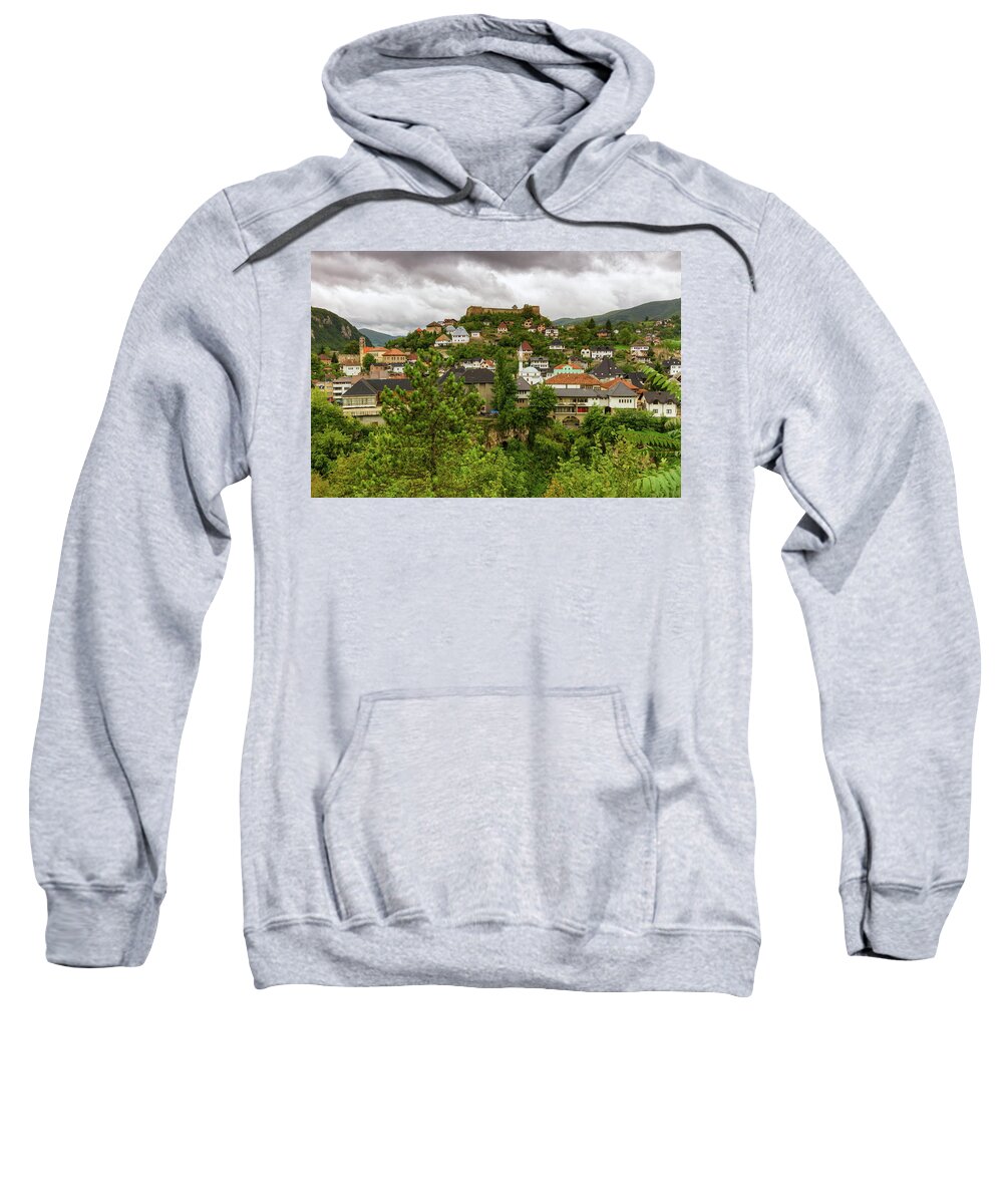 Nature Sweatshirt featuring the photograph Jajce, Bosnia and Herzegovina by Elenarts - Elena Duvernay photo