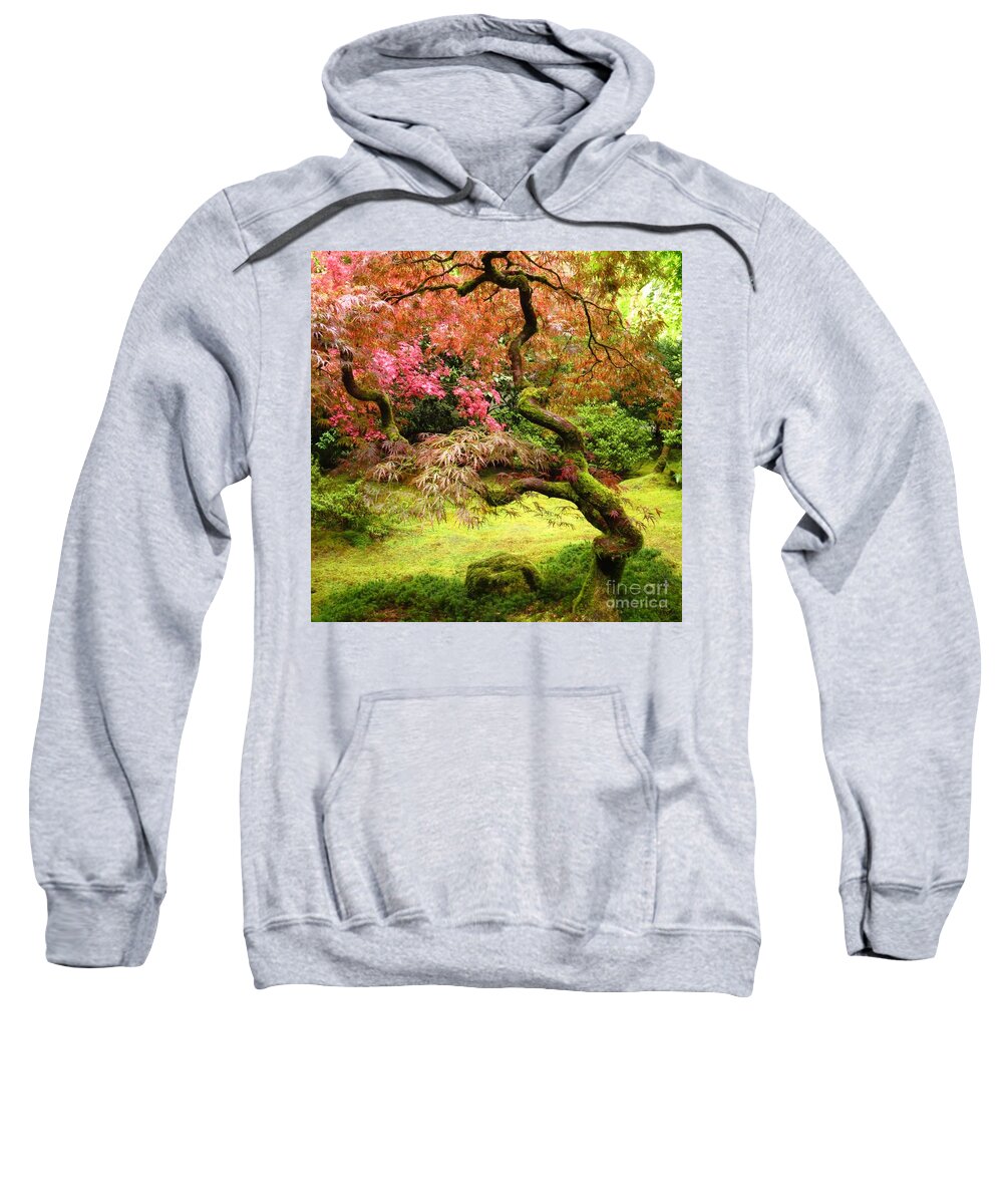 Trees Sweatshirt featuring the photograph Japanese Garden by Anita Adams