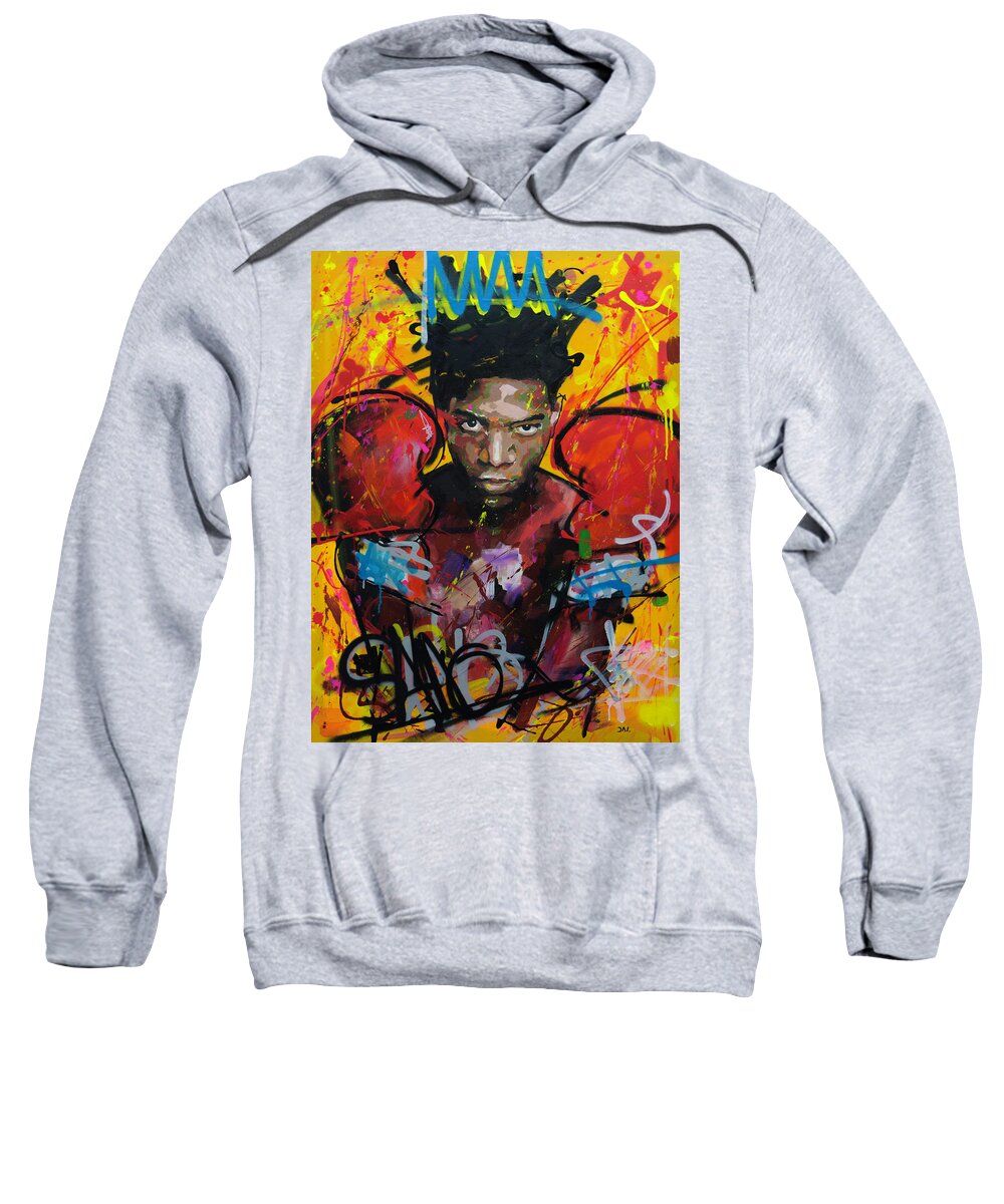 Jean Sweatshirt featuring the painting Jean-Michel Basquiat by Richard Day