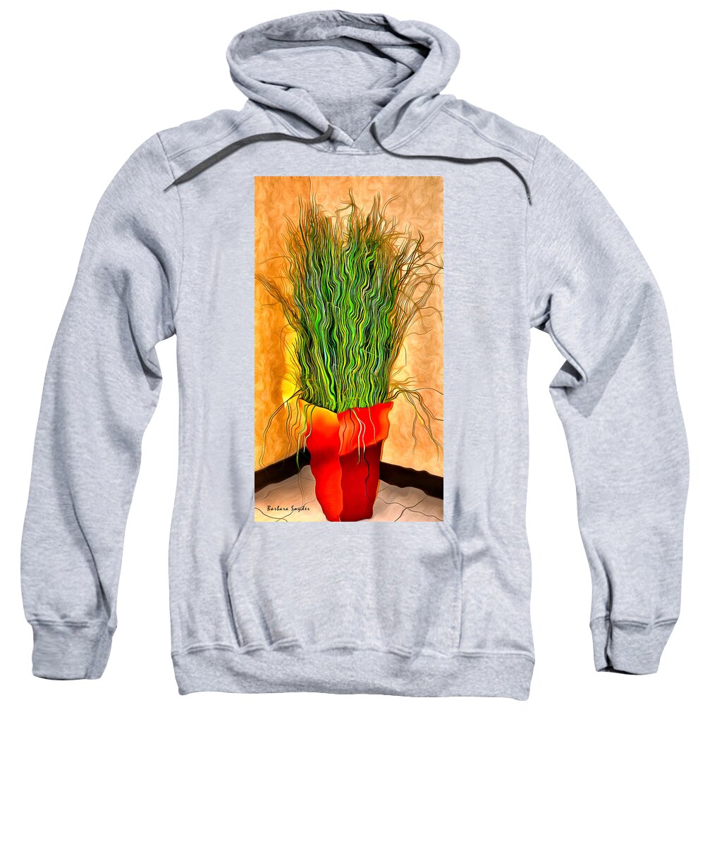 Jerry Lee Lewis Potted Plant Sweatshirt featuring the painting Jerry Lee Lewis Potted Plant by Barbara Snyder