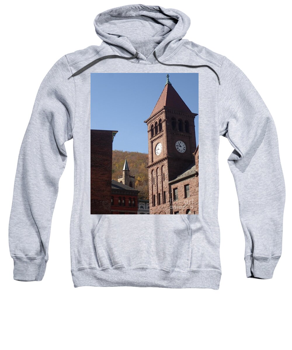 Americana Sweatshirt featuring the photograph Jim Thorpe rooftops by Christina Verdgeline