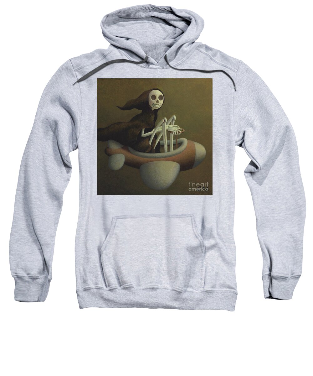Skeleton Sweatshirt featuring the painting Joy Ride by Chris Miles