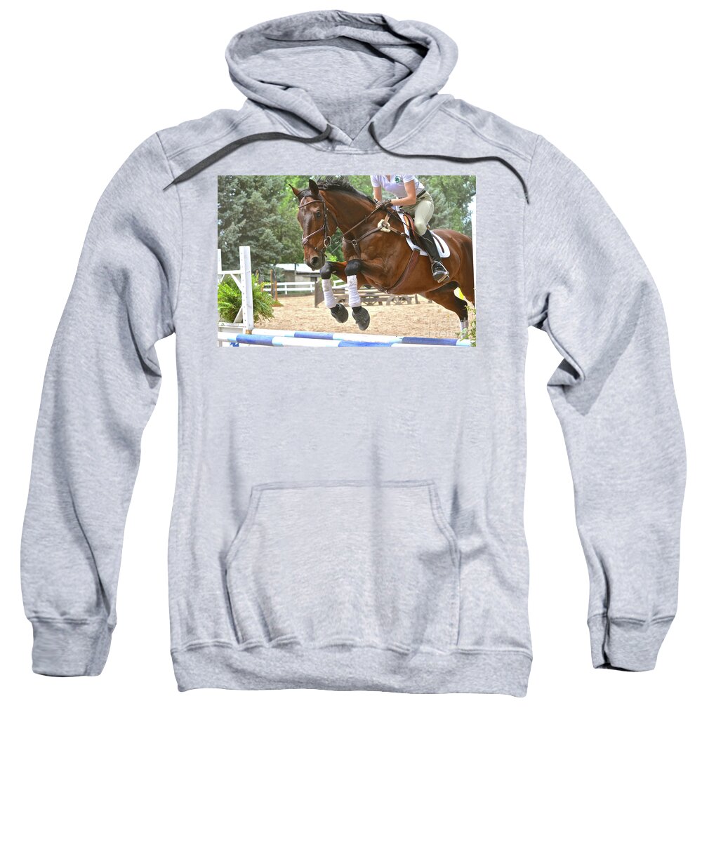 Horse Show Sweatshirt featuring the photograph Jumper by Cindy Schneider
