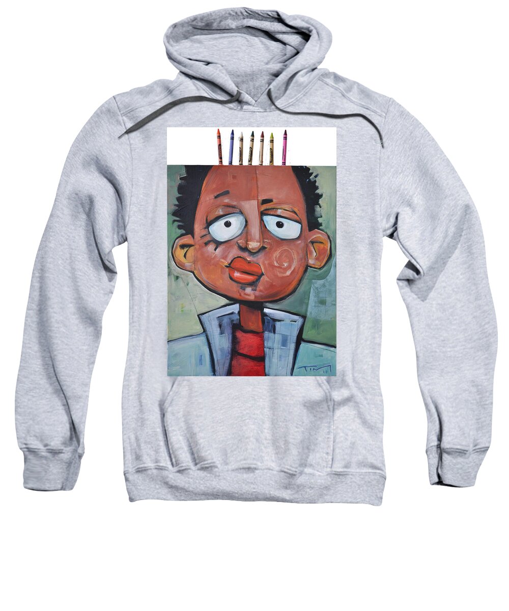 Child Sweatshirt featuring the painting Junior Artist by Tim Nyberg