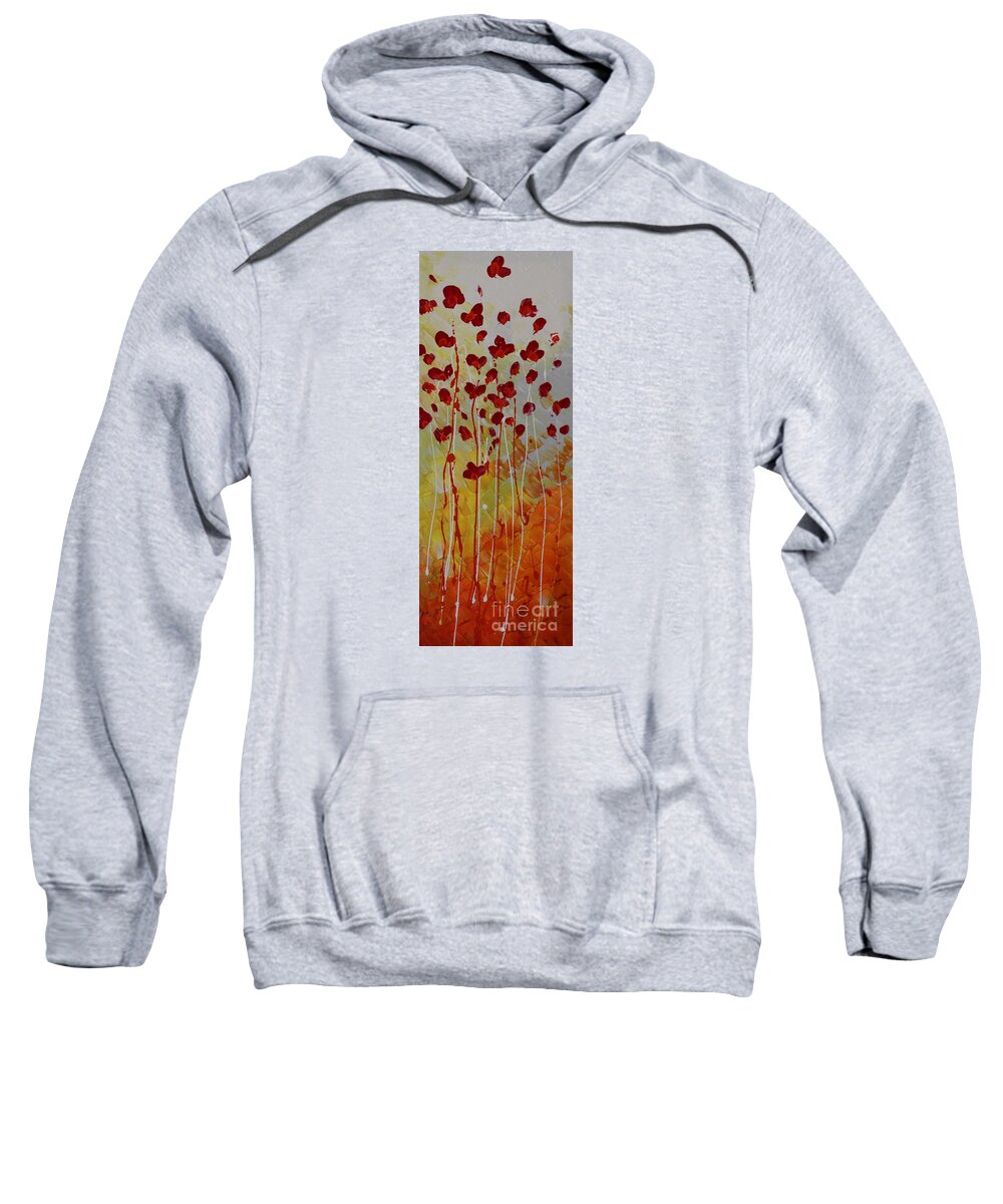 Dark Red Art Sweatshirt featuring the painting Just for you by Preethi Mathialagan