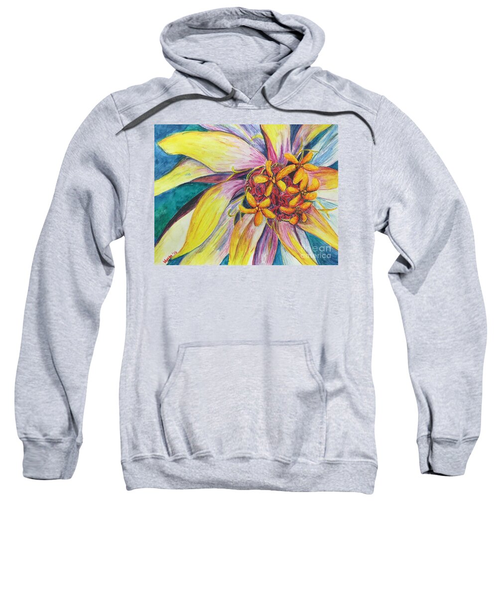 Macro Sweatshirt featuring the painting Kaleidoscope by Vonda Lawson-Rosa