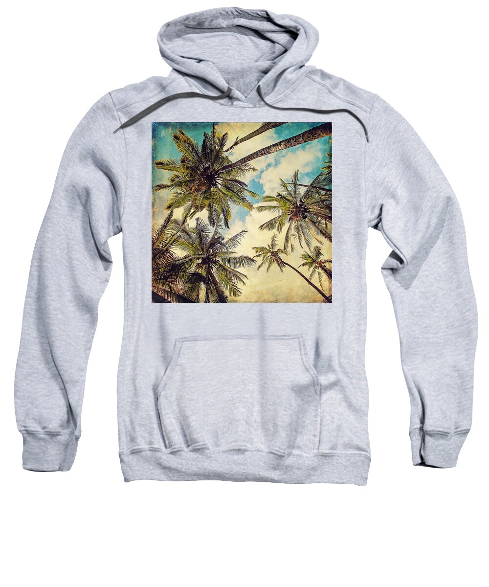 Photography Sweatshirt featuring the photograph Kauai Island Palms - Blue Hawaii Photography by Melanie Alexandra Price