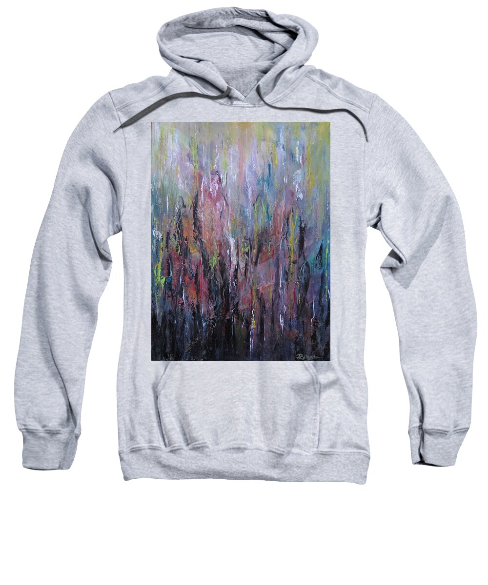 Abstract Sweatshirt featuring the painting Keeping Pace by Roberta Rotunda