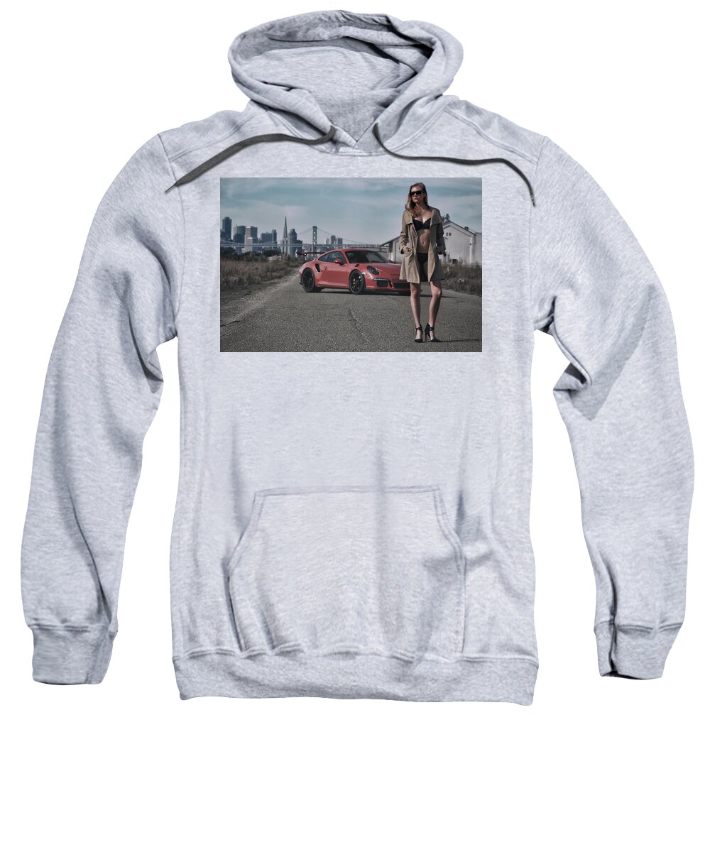 Kim Sweatshirt featuring the photograph #Kim and #Porsche #GT3RS #Print by ItzKirb Photography