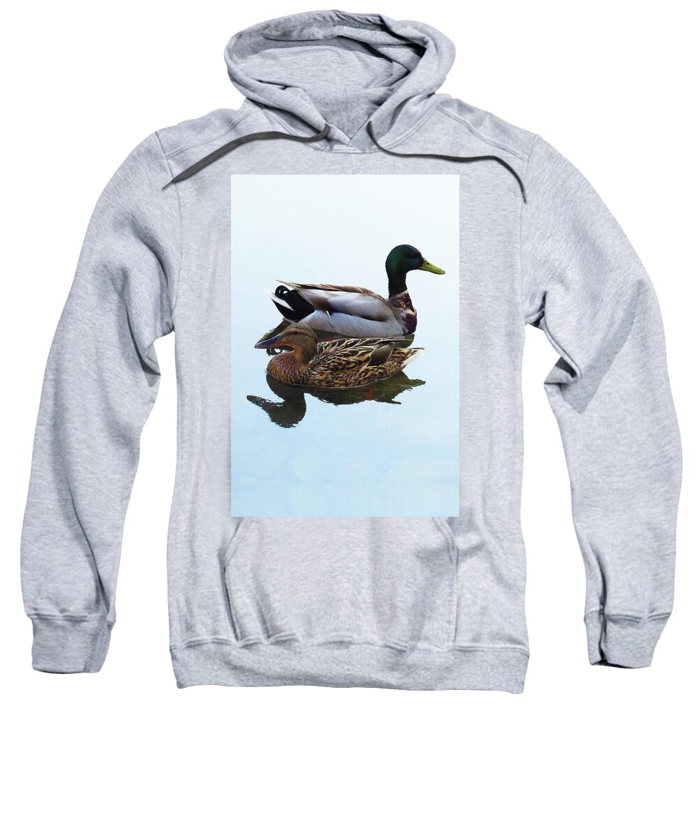 Mallard Sweatshirt featuring the photograph King and Queen by Attila Meszlenyi